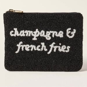 kate spade Black and White Beaded Clutch